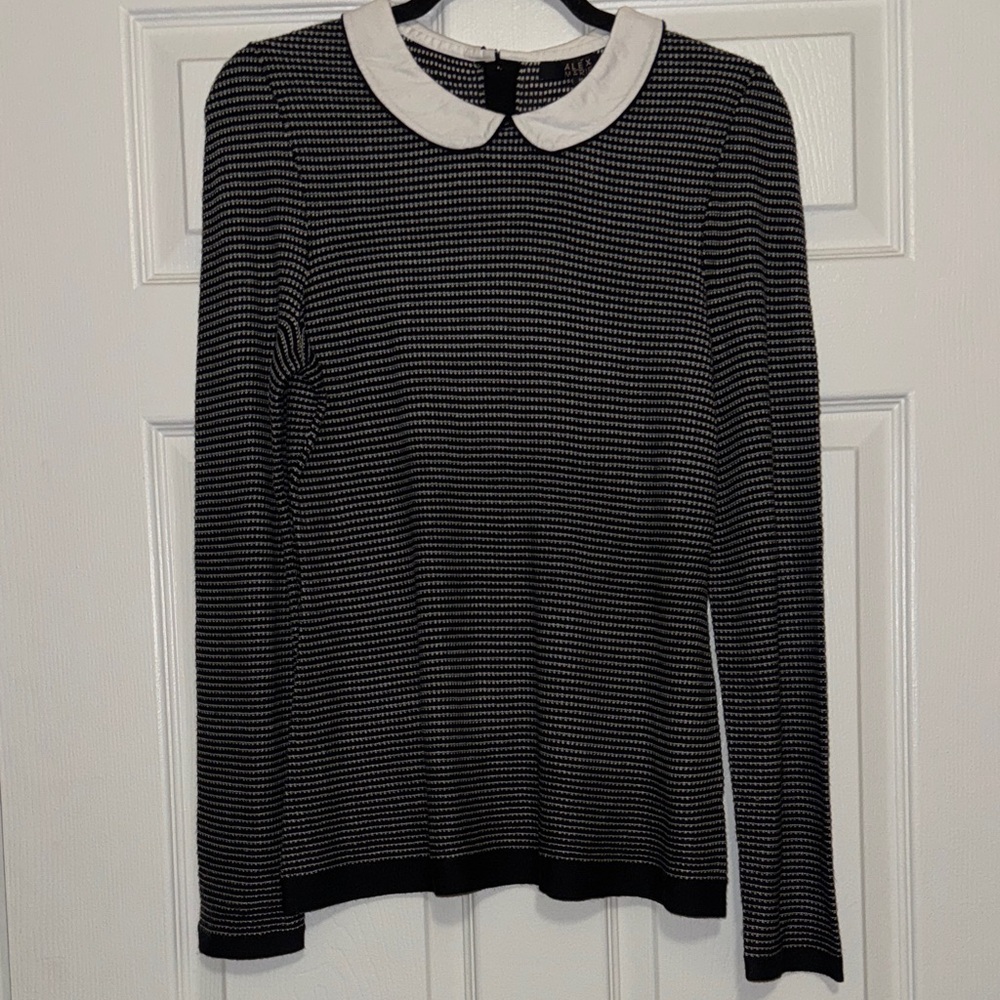Alex Marie Black and White Long Sleeve Top